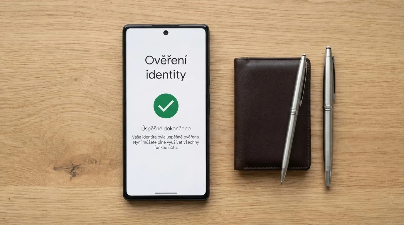 Obrazovka ověření identity přes BankID na mobilním telefonu