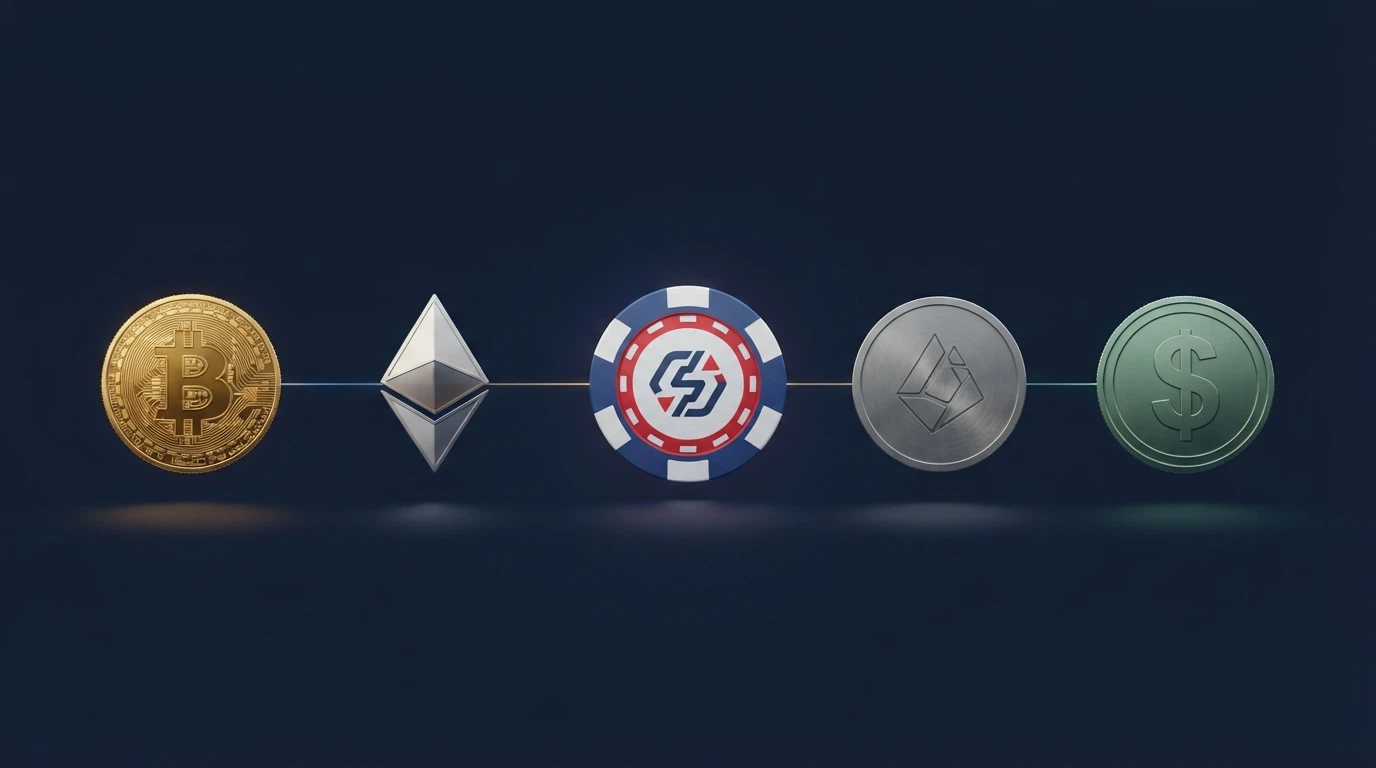 Nabídka kryptoměn pro vklad v online kasinu — Bitcoin, Ethereum, Litecoin, USDT